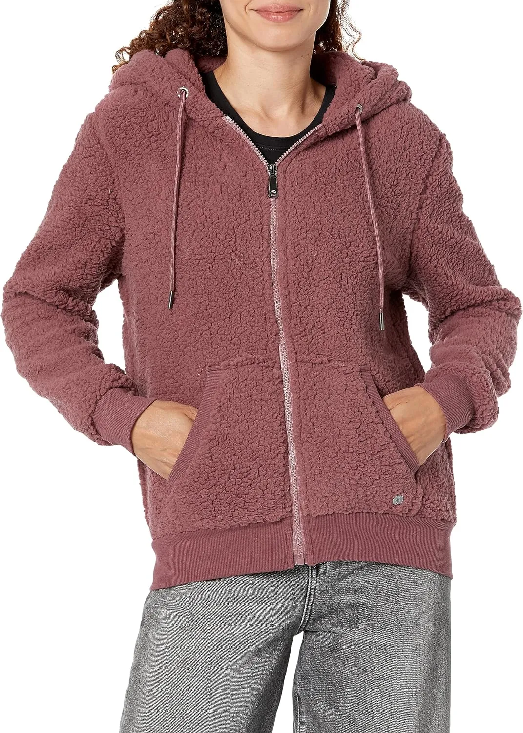 Andrew Marc Women's Teddy Fleece Full Zip Hooded Jacket