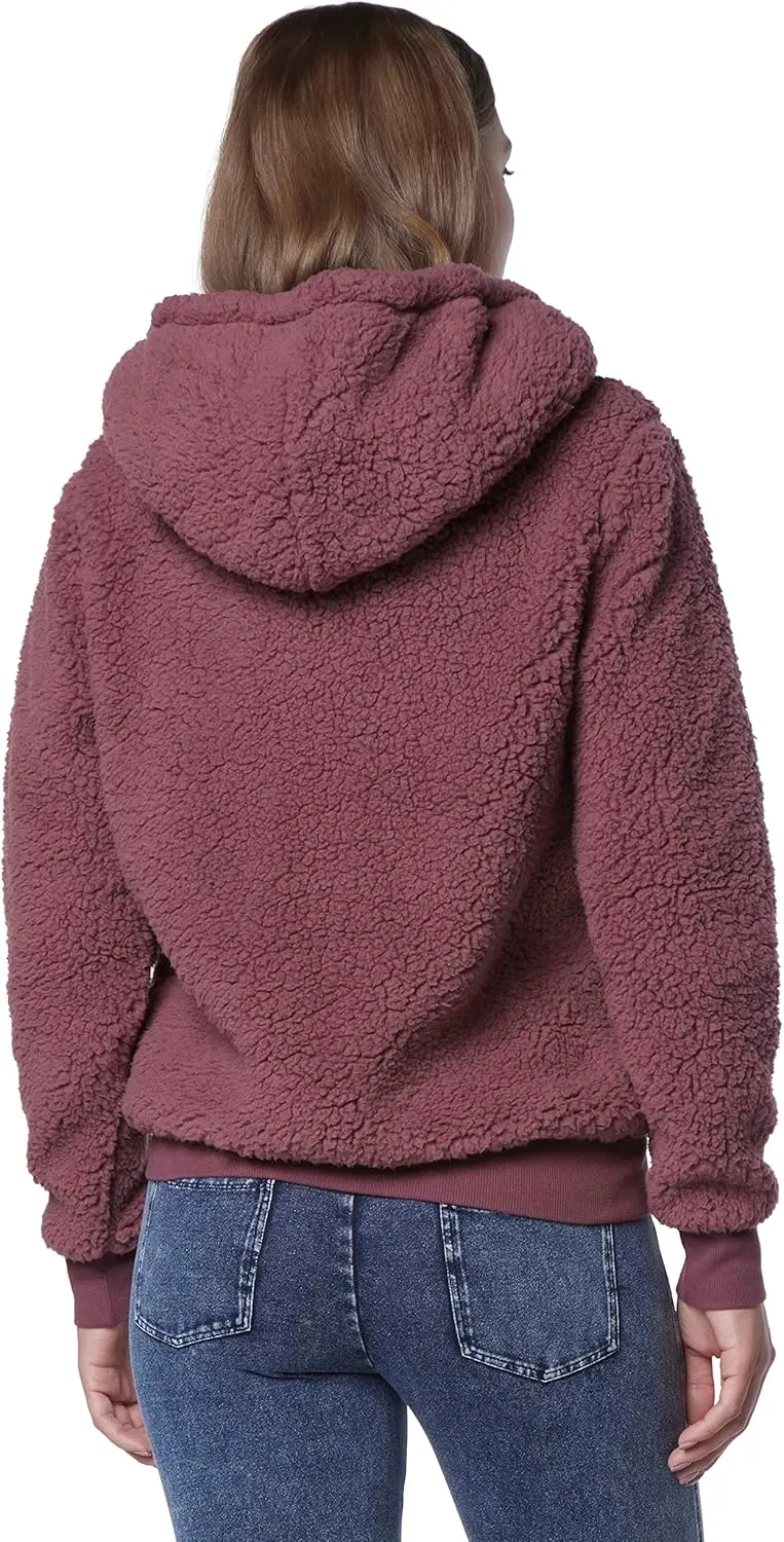Andrew Marc Women's Teddy Fleece Full Zip Hooded Jacket