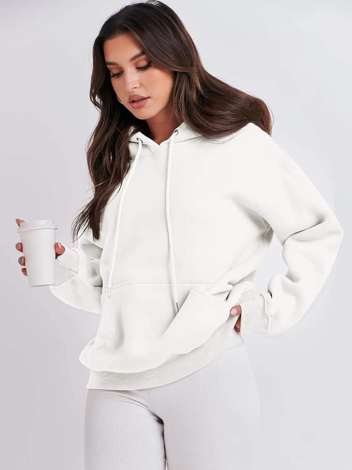 ANRABESS Women's Oversized Fleece Hoodies Basic Pullover Sweatshirt Fall Fashion 2025 Outfits Trendy Y2k Teens Preppy Clothes