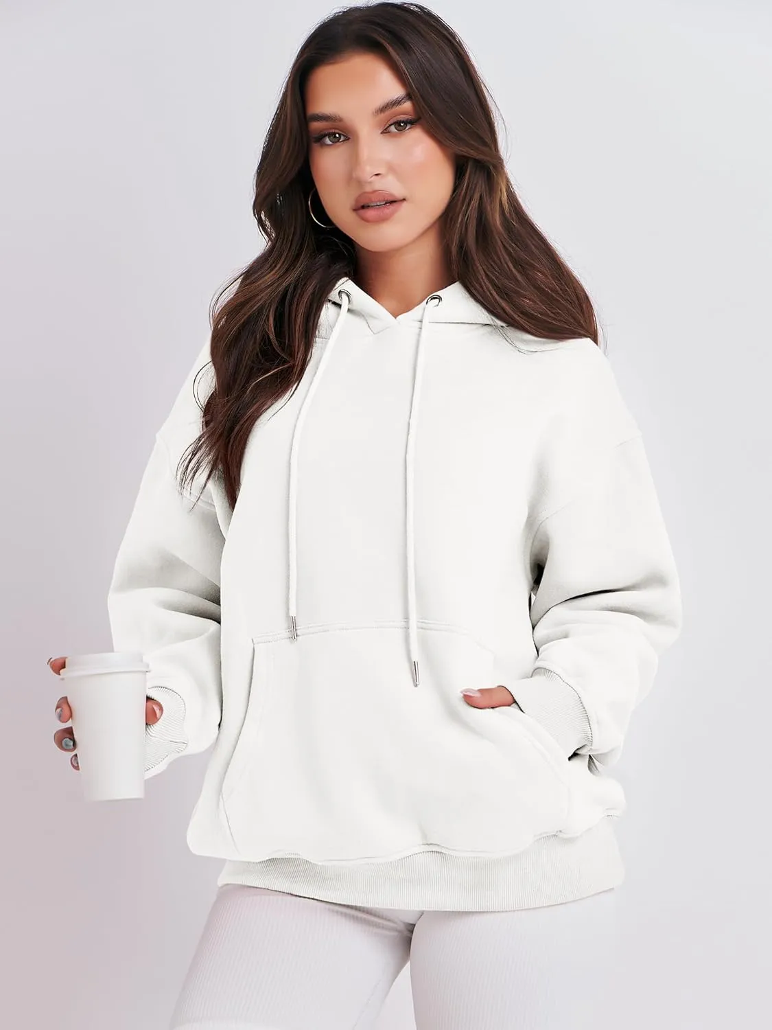 ANRABESS Women's Oversized Fleece Hoodies Basic Pullover Sweatshirt Fall Fashion 2025 Outfits Trendy Y2k Teens Preppy Clothes