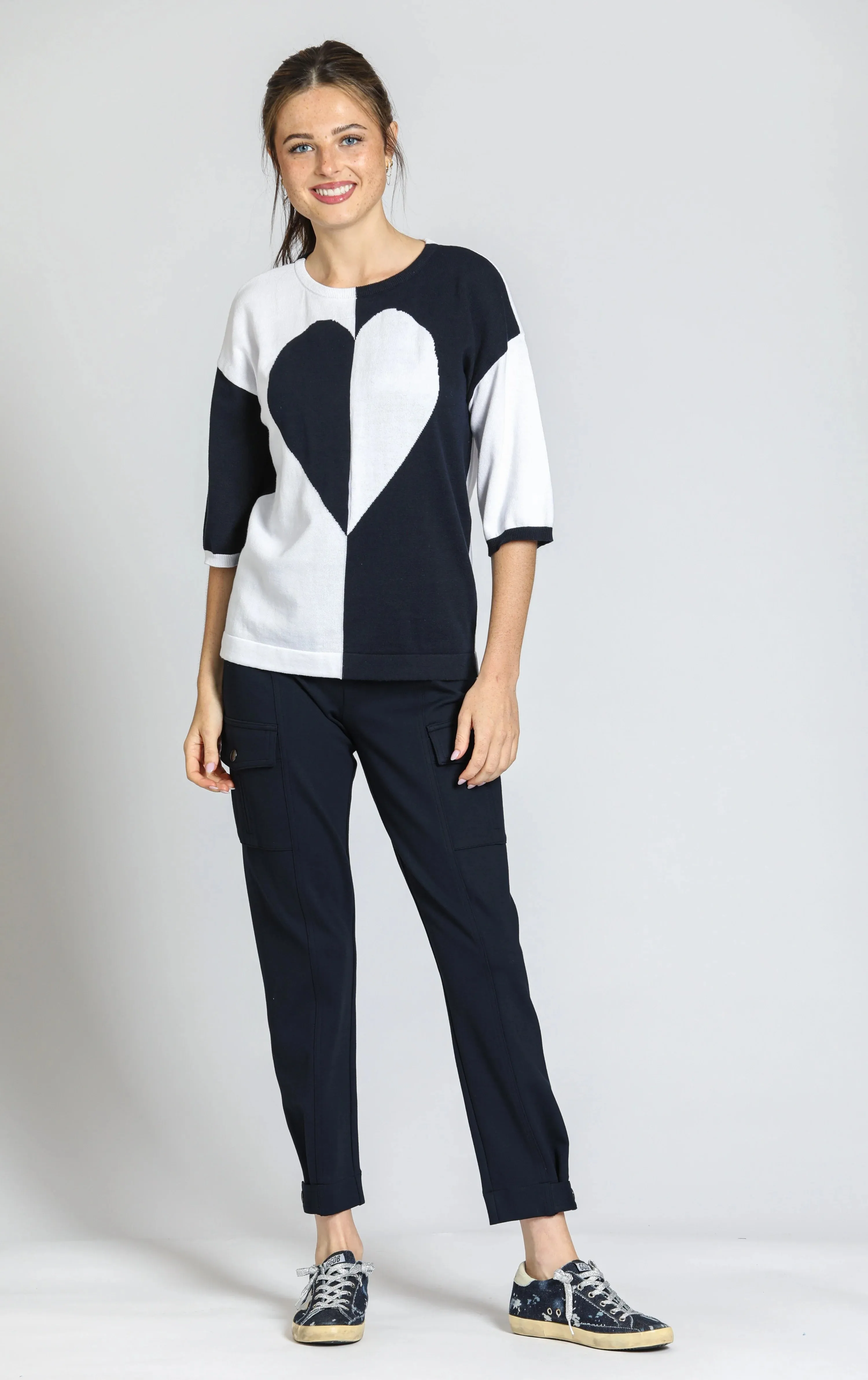 APNY Ponte Pull-On Cargo Pant In Black