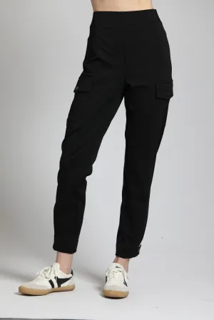 APNY Ponte Pull-On Cargo Pant In Black