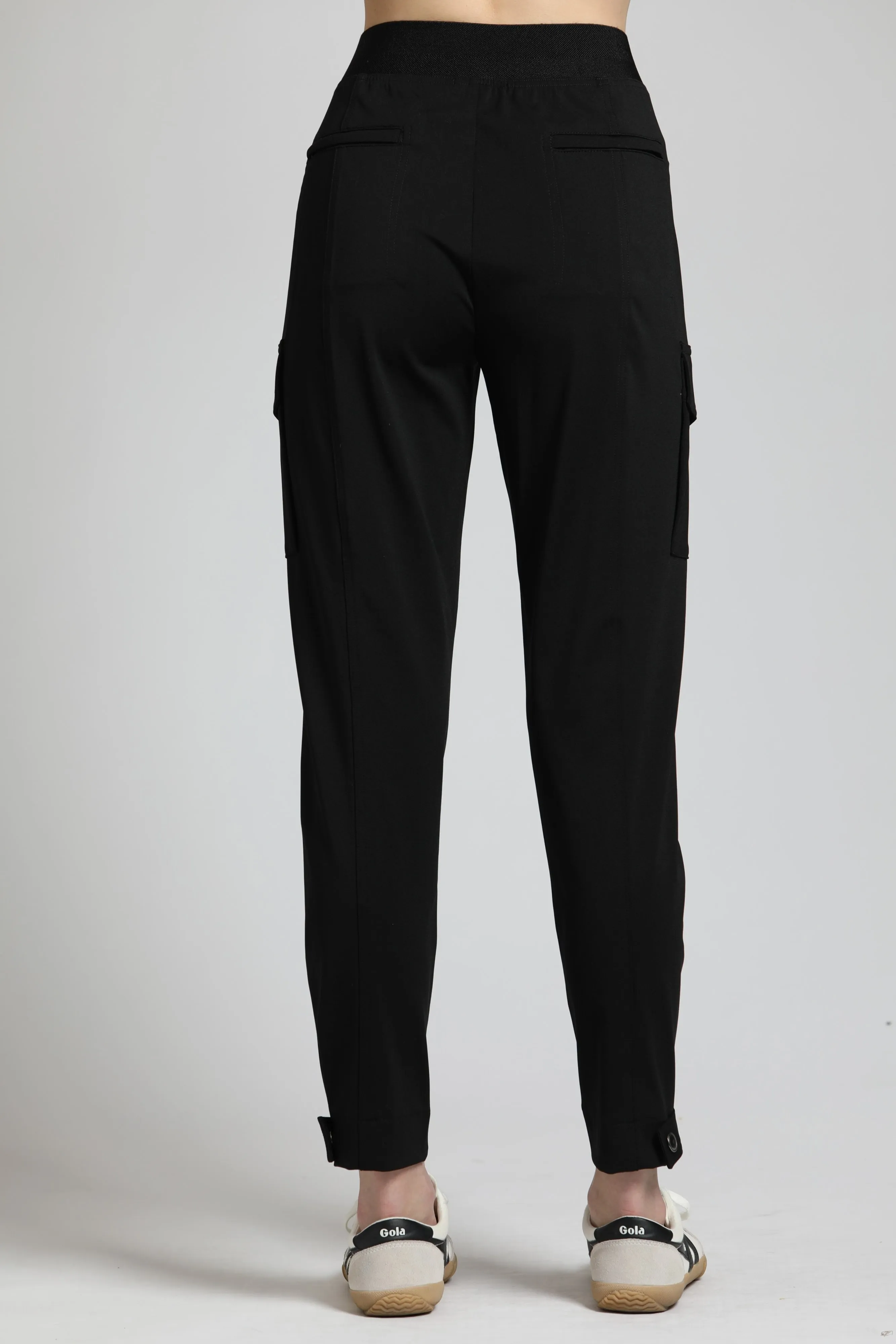 APNY Ponte Pull-On Cargo Pant In Black