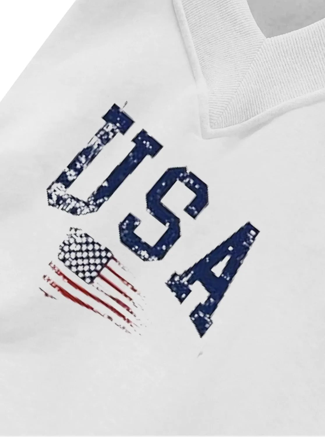 Avanova Women USA Graphic V Neck Sweatshirts Top Drop Shoulder Long Sleeve Pullover Shirt