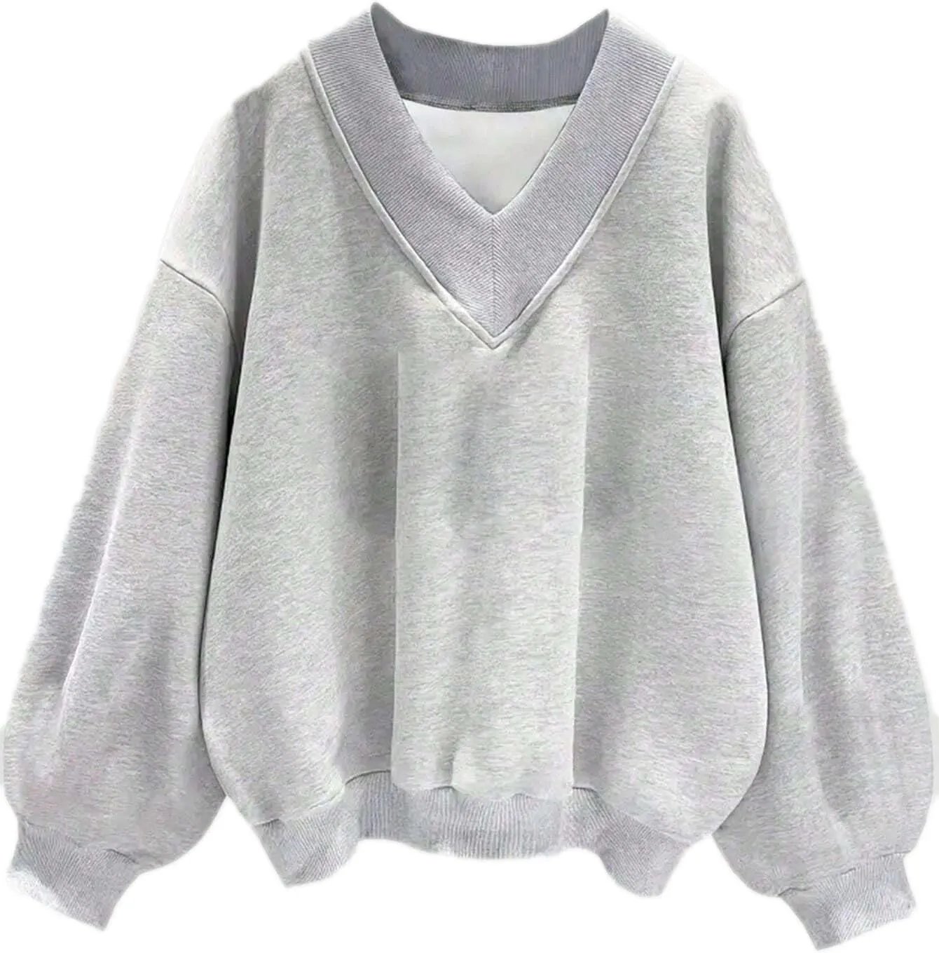 Avanova Women USA Graphic V Neck Sweatshirts Top Drop Shoulder Long Sleeve Pullover Shirt