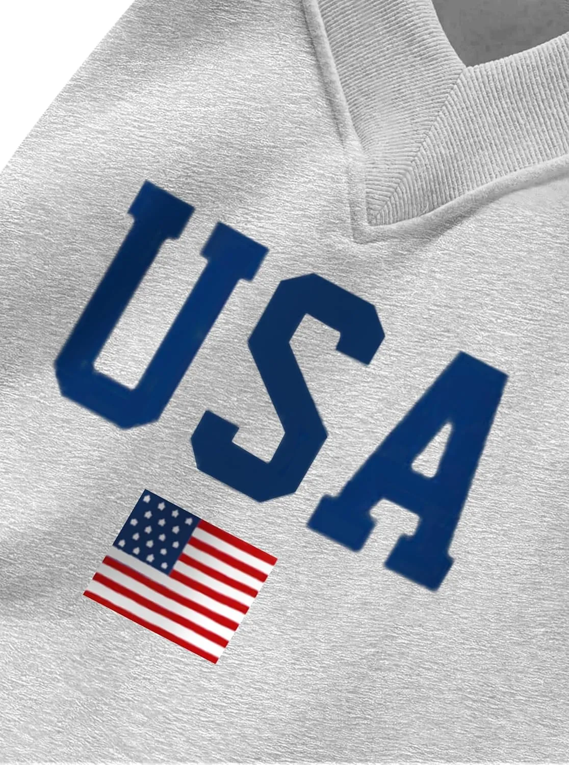 Avanova Women USA Graphic V Neck Sweatshirts Top Drop Shoulder Long Sleeve Pullover Shirt