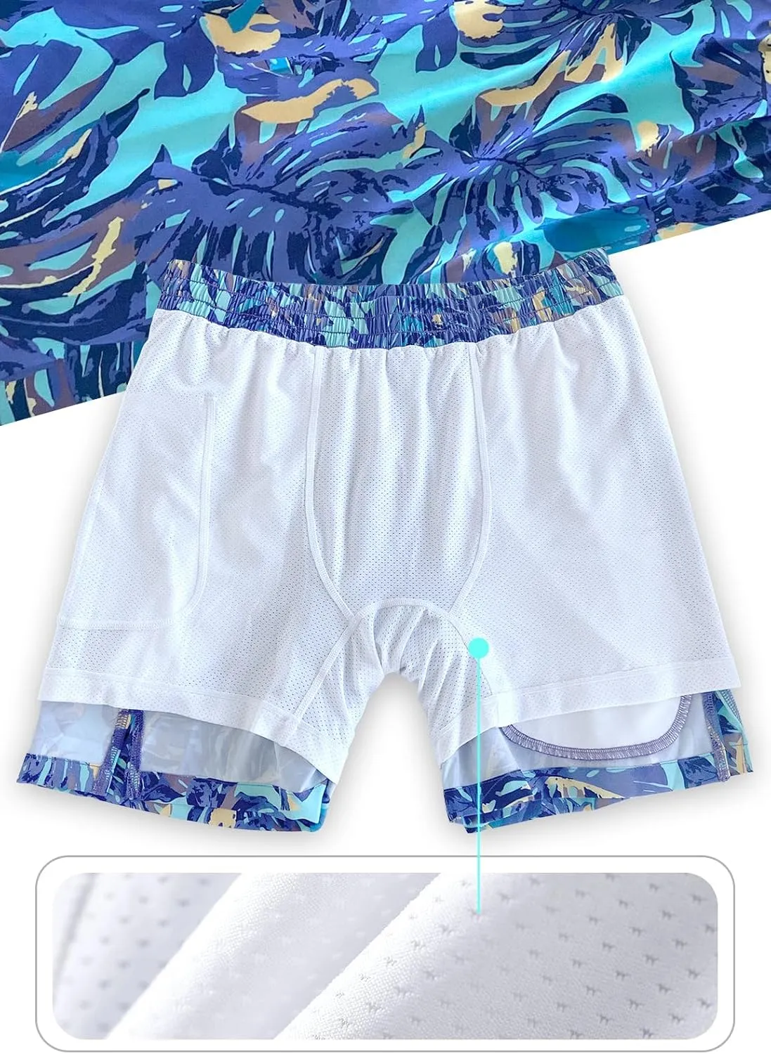 baleaf Men's Swim Trunks 5.5 & 7 & 9 Inch Board Shorts with Compression Liner Quick Dry Swim Shorts with Zipper Pockets