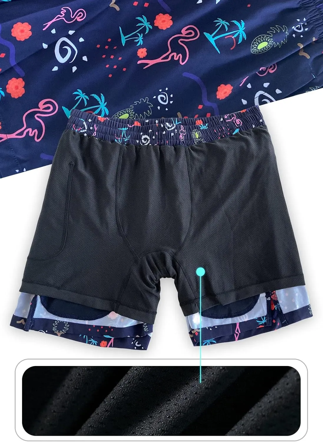 baleaf Men's Swim Trunks 5.5 & 7 & 9 Inch Board Shorts with Compression Liner Quick Dry Swim Shorts with Zipper Pockets