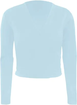 Ballet Wrap Top Dance Cotton Long Sleeve Self Tie Cardigan for Girls