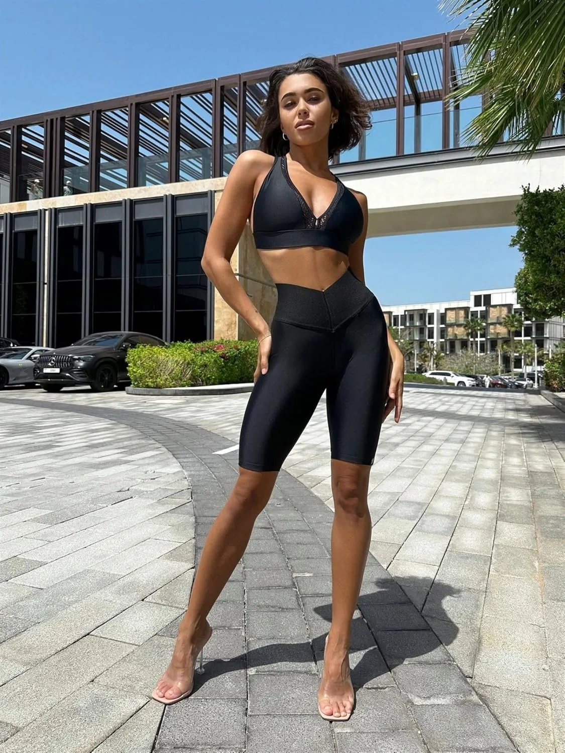 Bona Fide Premium Quality High Waist Biker Shorts for Women with Push Up - Womens Butt Lifting Shorts for Gym, Workout