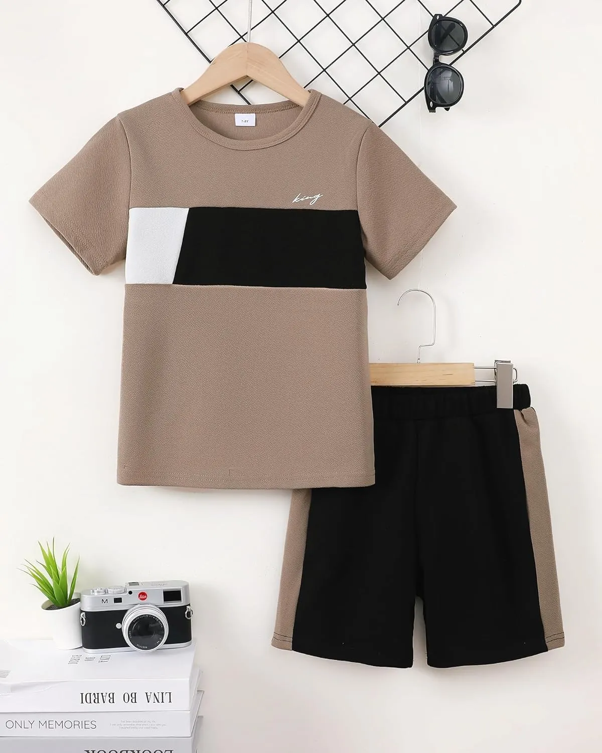 Boy Clothes Kids Boy's Summer Outfits Shorts Sleeve Crewneck T Shirt Tops Tees Shorts Sets Boy's 2 Piece Outfits