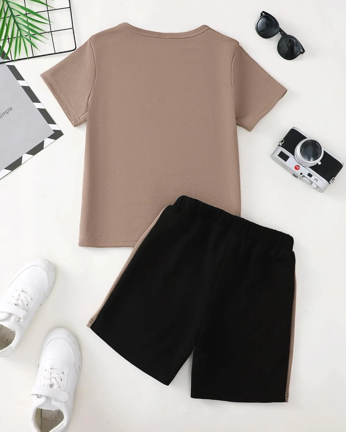 Boy Clothes Kids Boy's Summer Outfits Shorts Sleeve Crewneck T Shirt Tops Tees Shorts Sets Boy's 2 Piece Outfits