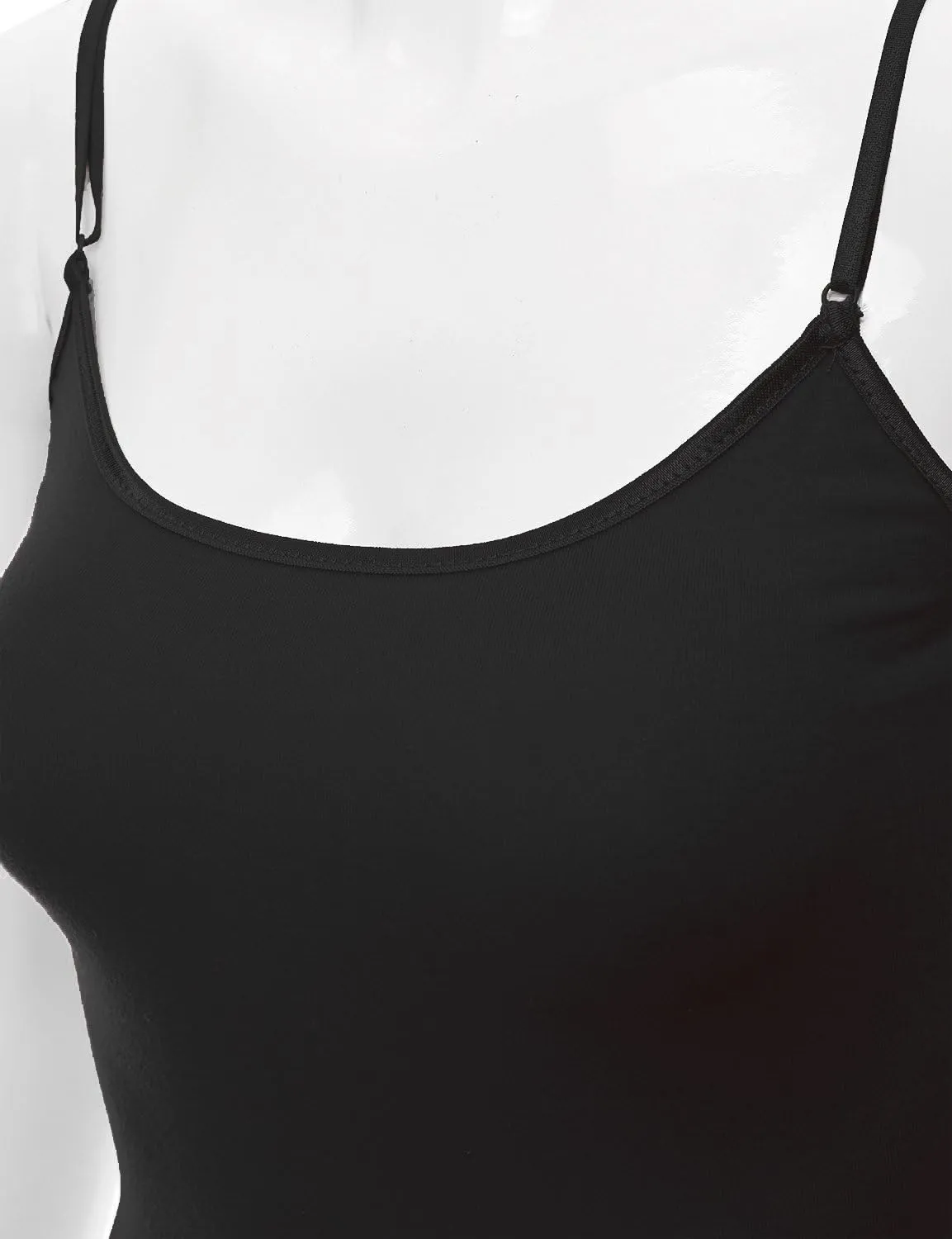 Bozzolo Women's Ladies Adjustable Spaghetti Strap Basic Long Cami Tunic Tank Top