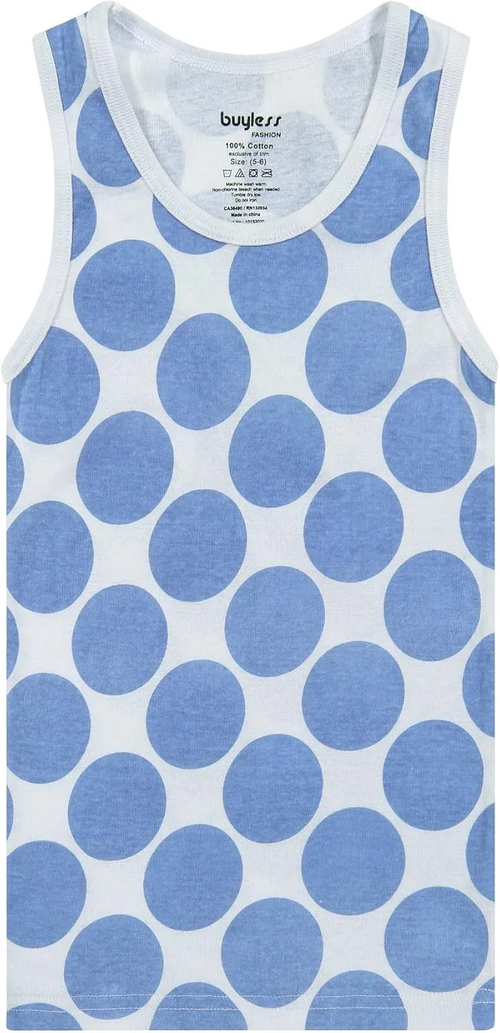Buyless Fashion Boys Scoop Neck Tagless Undershirts Soft Cotton Tank Top (12 Pack)