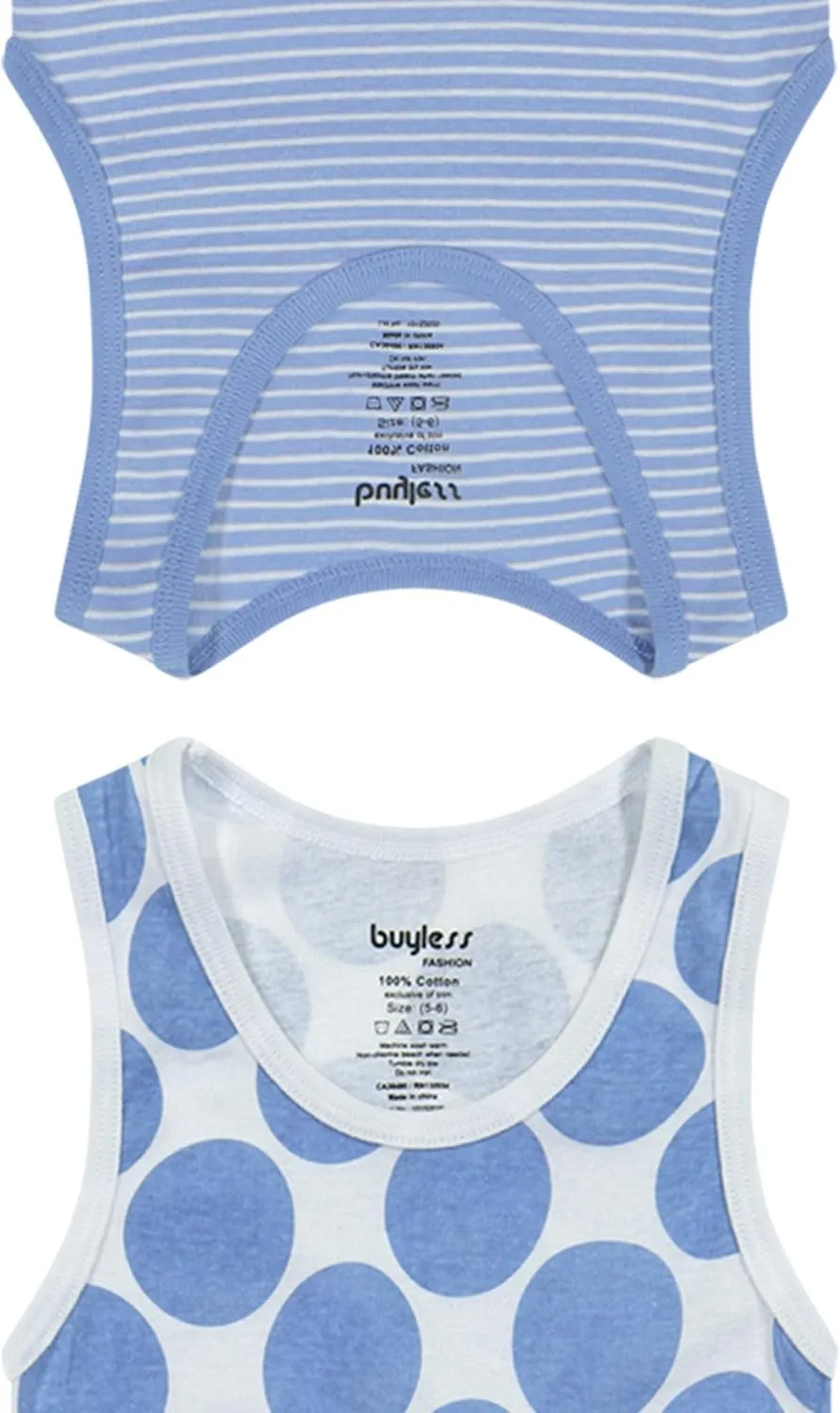 Buyless Fashion Boys Scoop Neck Tagless Undershirts Soft Cotton Tank Top (12 Pack)