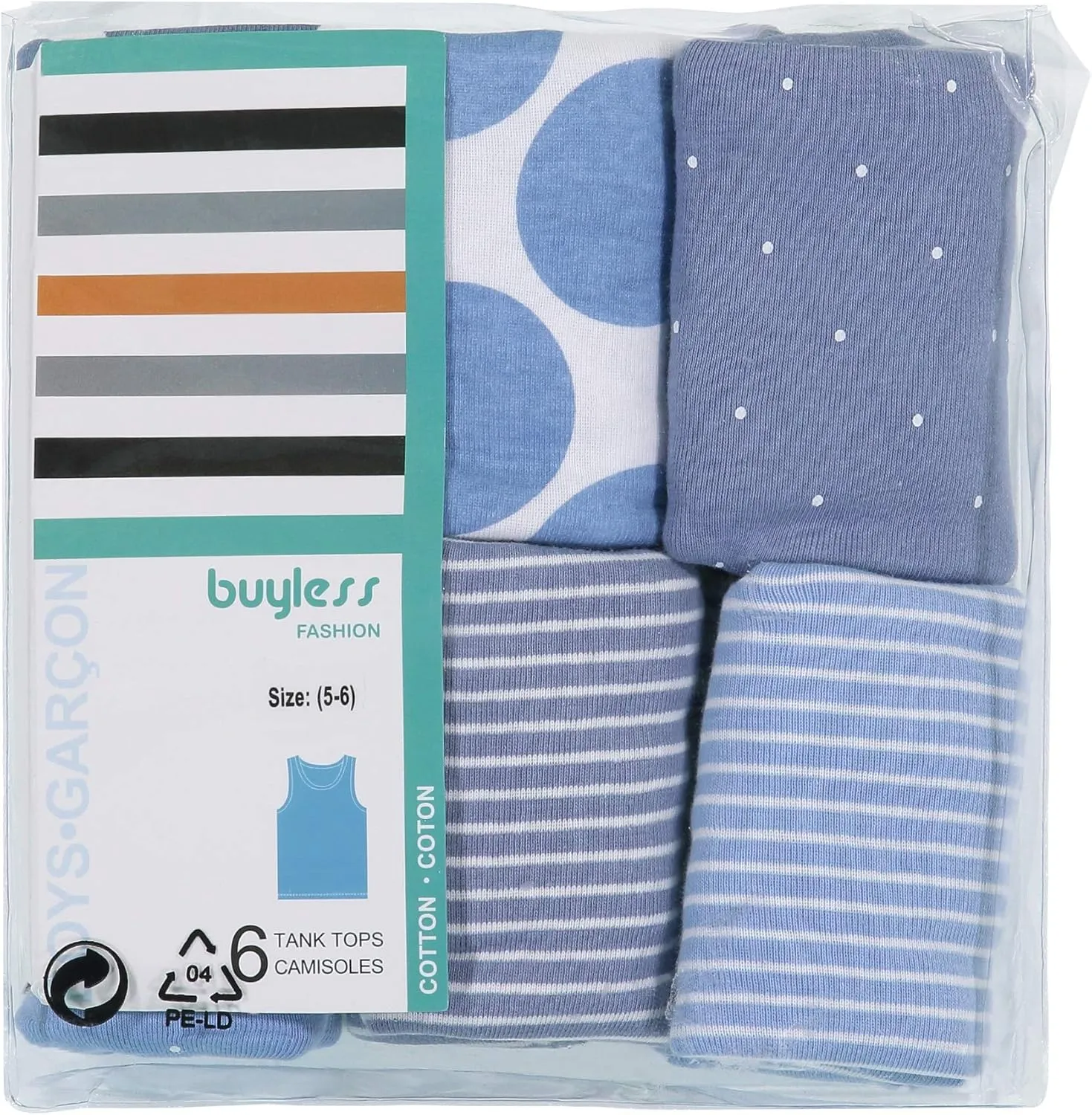 Buyless Fashion Boys Scoop Neck Tagless Undershirts Soft Cotton Tank Top (12 Pack)