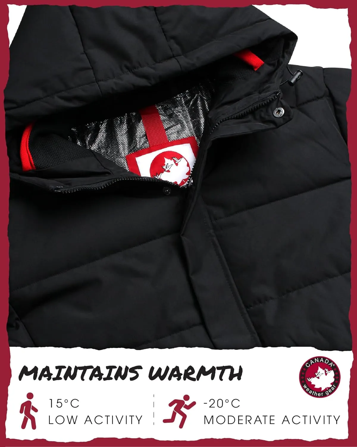 CANADA WEATHER GEAR Men's Winter Jacket  Heavyweight Puffer Jacket  Casual Coat for Men (M-XXL)