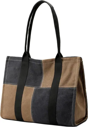 Canvas Tote Shoulder Bag for Women, Top Handle Work Bags Handbag Purse