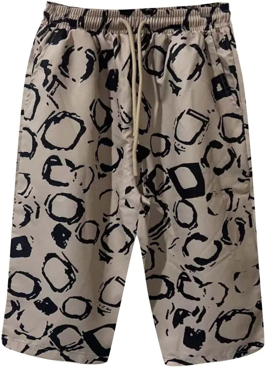 Capris Pants for Women Cotton Linen Summer 2025 Straight Wide Leg Loose Drawstring Elastic Waist Cropped Trouser