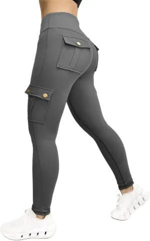 Cargo Yoga Pants Womens Workout Leggings 2024 Fashion Tights High Waist Trousers Sportswear Activewear Gym Outfit