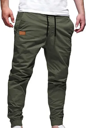 Casual Joggers Pants for Men Slim-Fit Sweatpants Cargo Pants Outdoor Running Jogging Workout Pants with Pockets