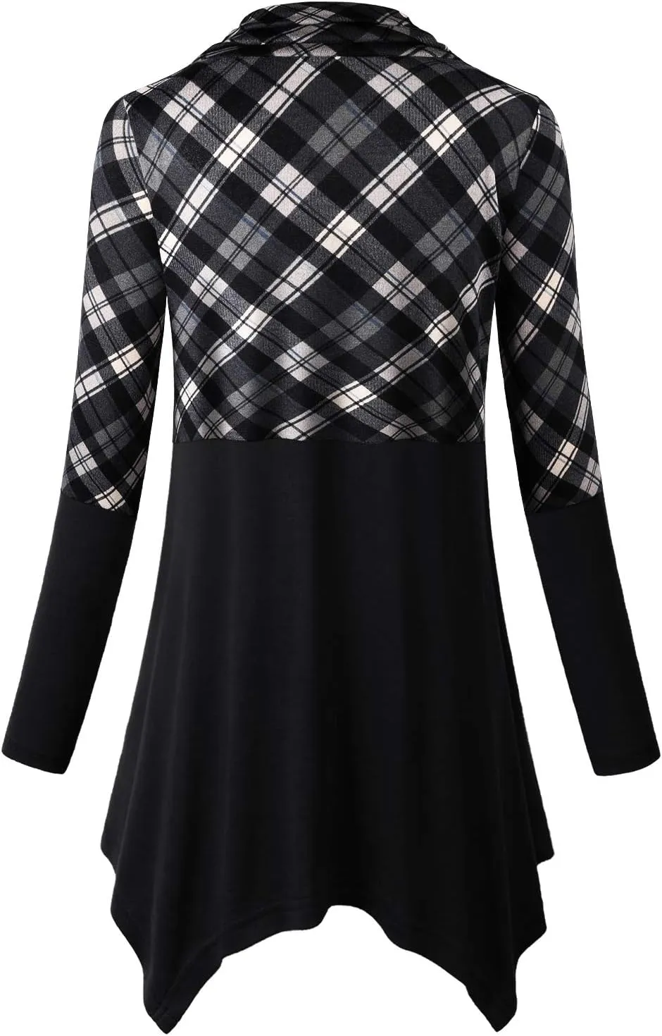 Cestyle Womens Fall Long Sleeve Cowl Neck Asymmetrical Hemline Flowy Tunic Top
