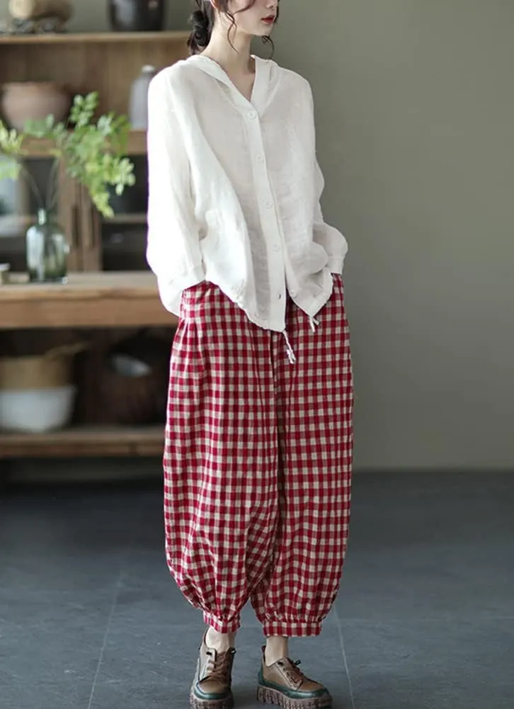 chouyatou Women's Spring Summer Oversized Button Down Hooded Linen Shirt Jacket Top