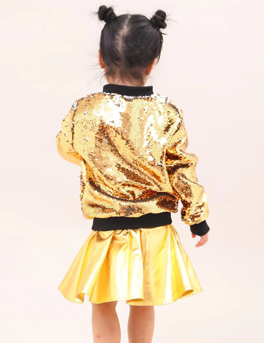 Cilucu Kids Jackets Girls Boys Flip Sequin Zipper Coat Jacket for Toddler Girls Birthday Outerwear Clothes