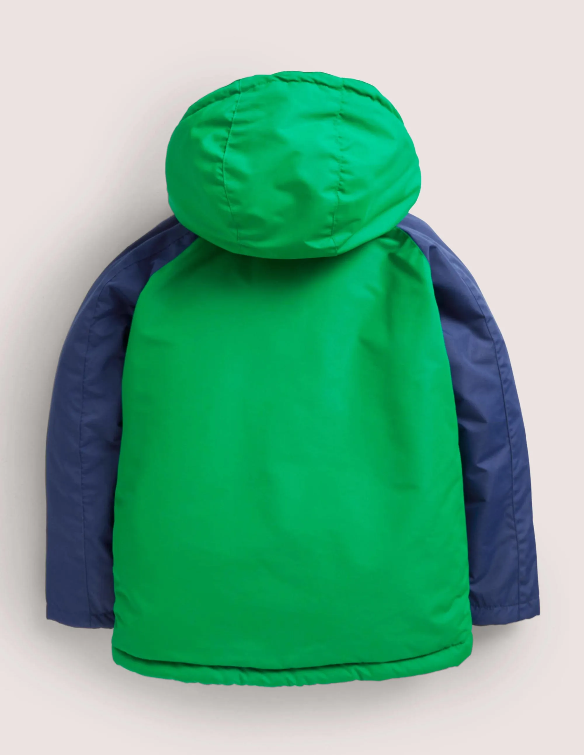 Colourblock Sherpa-Lined Fox Print Anorak-Highland Green Fox