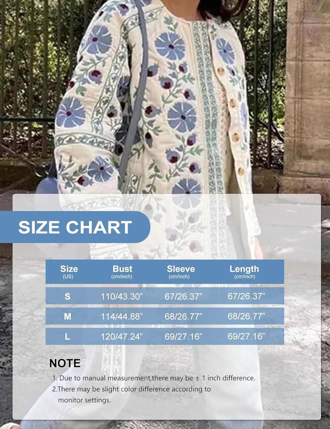 COZYPOIN Women Floral Printed Quilted Jacket Colorblock Lightweight Padded Jacket Puffer Coat Outwear