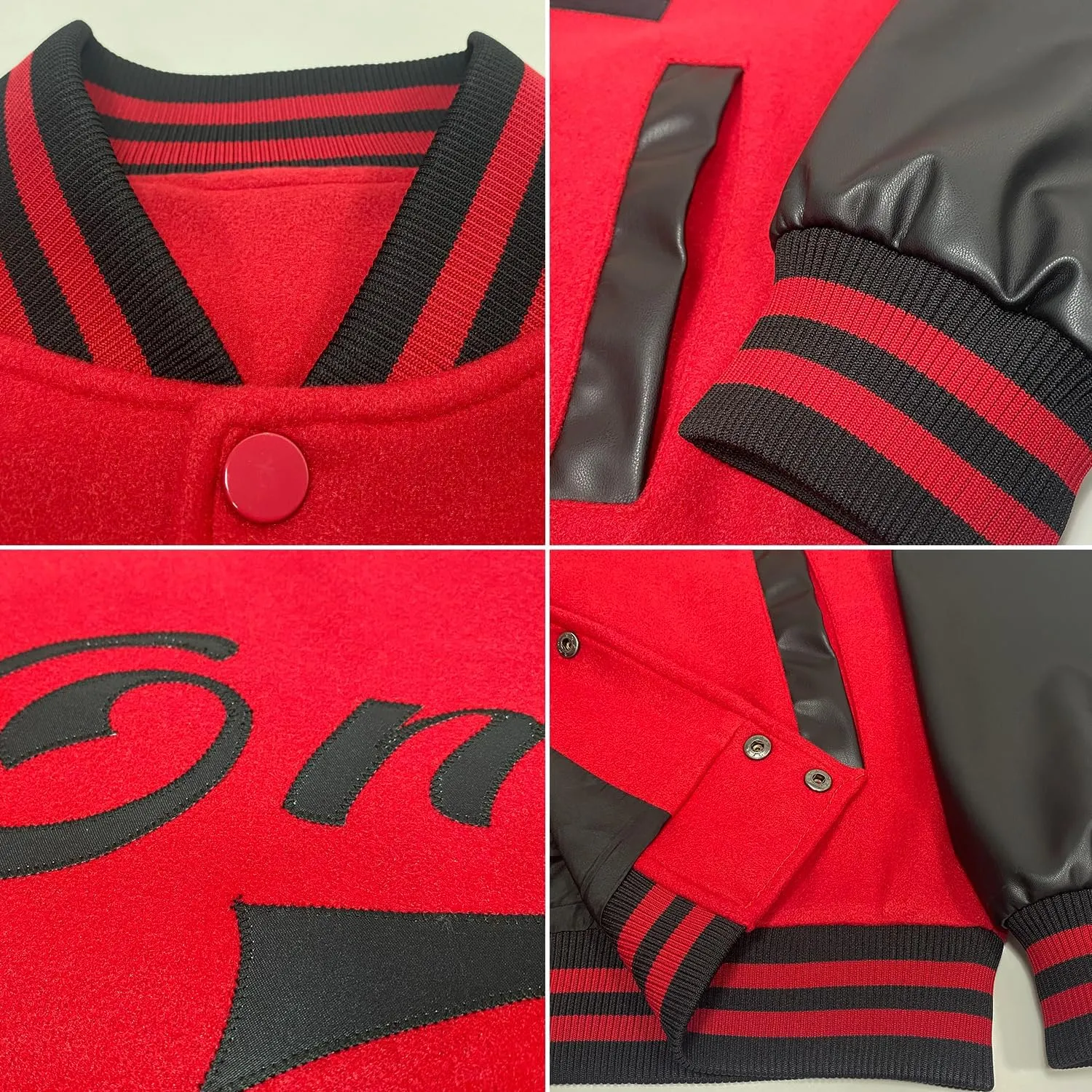 Custom Men Varsity Leather Sleeve Jacket Personalized Baseball Letterman Jackets Unisex Coats Stitched Name Number