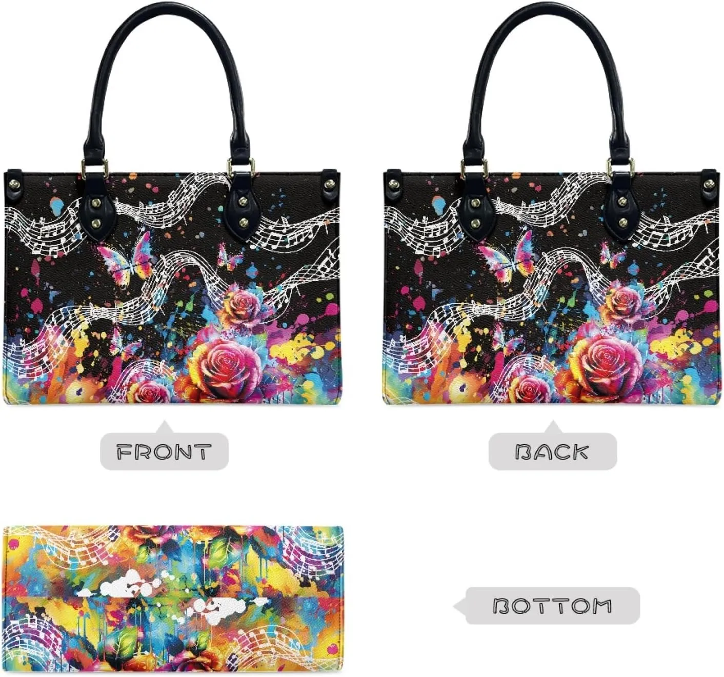 Customized Print Women PU Leather Shoulder Tote Bag Top Handle Satchel Handbags