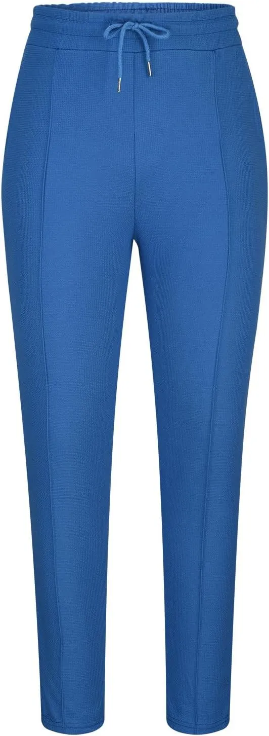 Dademeo Casual Waffle Pants for Men Slim Fit Straight Cut Joggers Pants Elastic Waist Drawstring Workout Lounge Sweatpants