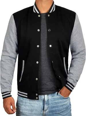 Decrum Varsity Jacket Men - High School Letterman Bomber Style Fleece Baseball Jackets For Men