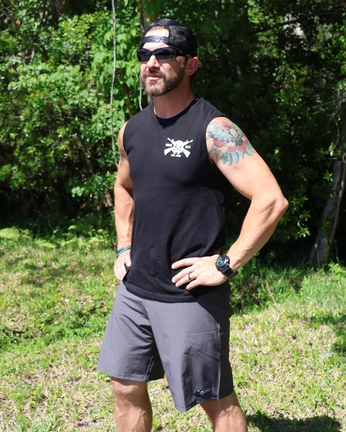 Demons Behind Me Gunmetal Stretch Board Shorts