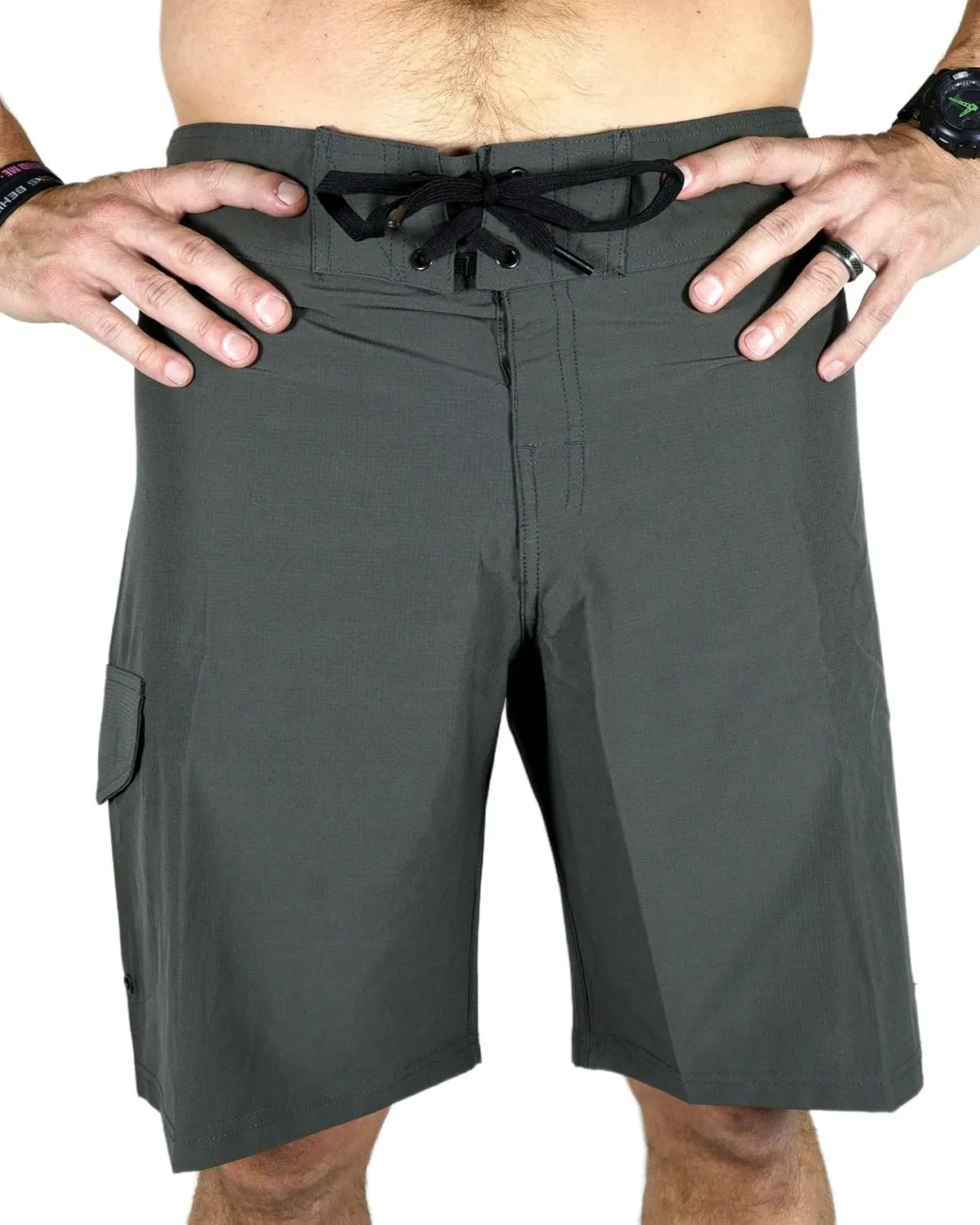 Demons Behind Me Gunmetal Stretch Board Shorts