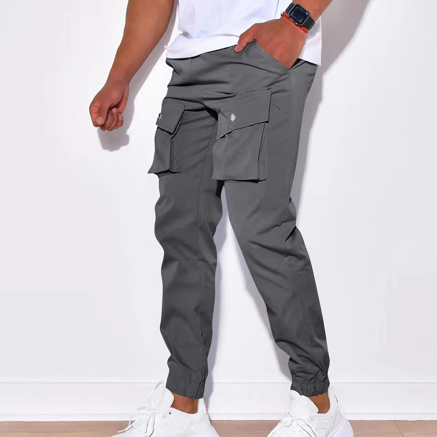 Designer Slim Fit Jogger Mens Joggers Pants Casual Workout Running Gym Sweatpants with Drawstring Cargo Hiking Pants