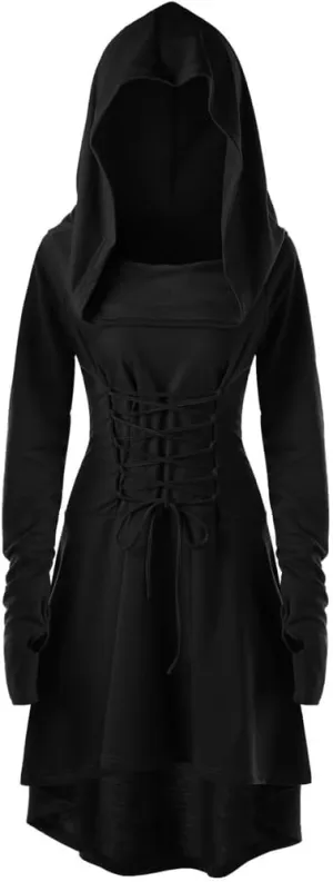 diffstyle Women Moon Gothic Witchcraft Punk Vintage Casual Long Hoodies Top Sweatshirt