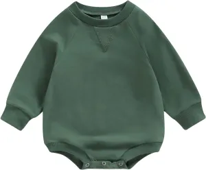Engofs Newborn Baby Girl Boy Sweatshirt Romper Long Sleeve 0 3 6 12 18 Months Fall Winter Clothes