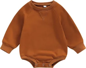 Engofs Newborn Baby Girl Boy Sweatshirt Romper Long Sleeve 0 3 6 12 18 Months Fall Winter Clothes