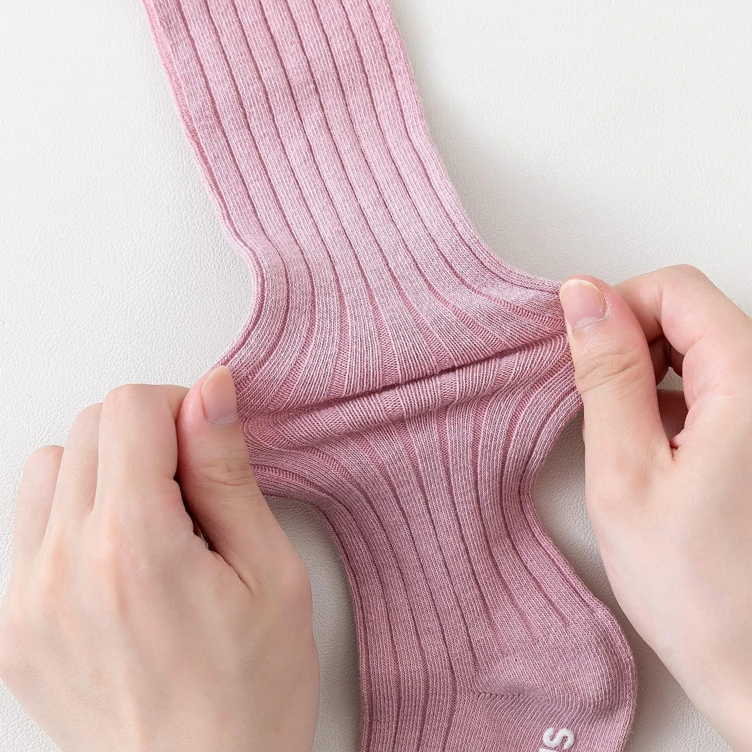 EPEIUS Baby Tights Baby Girls Non-Slip Plain/Ribbed Leggings Seamless Cotton Stockings Pantyhose Newborn Infant Toddler