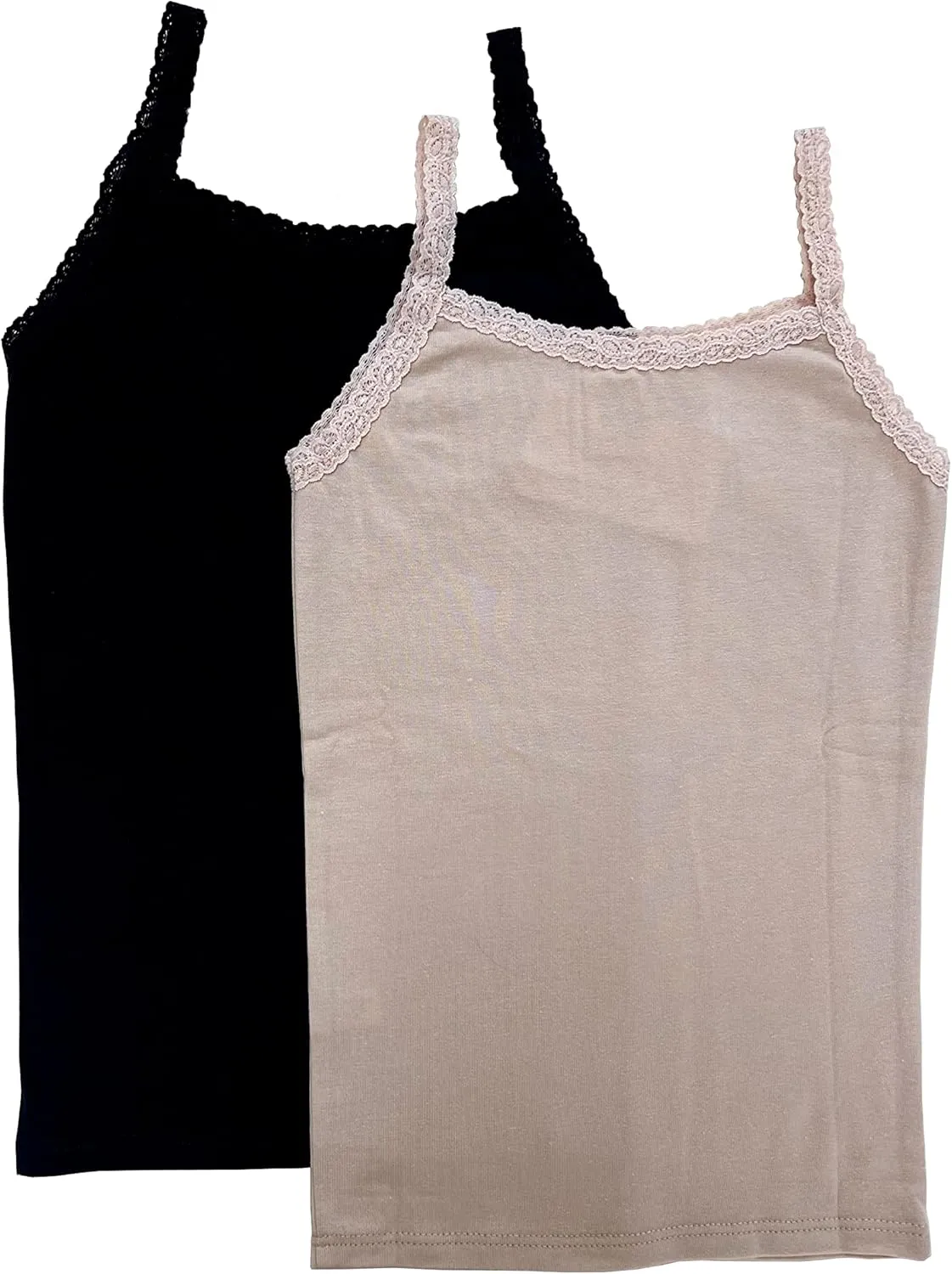 Esme Girl's Cami Tank Top 2pc Under Layer White Grey Black Pink