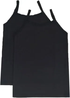 Esme Girl's Cami Tank Top 2pc Under Layer White Grey Black Pink