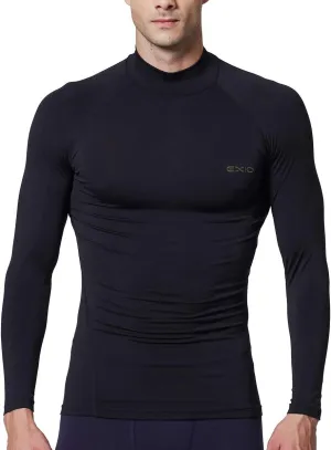 EXIO Mens Mock Compression Baselayer Top Cool Dry Long-Sleeve Shirt EX-T02