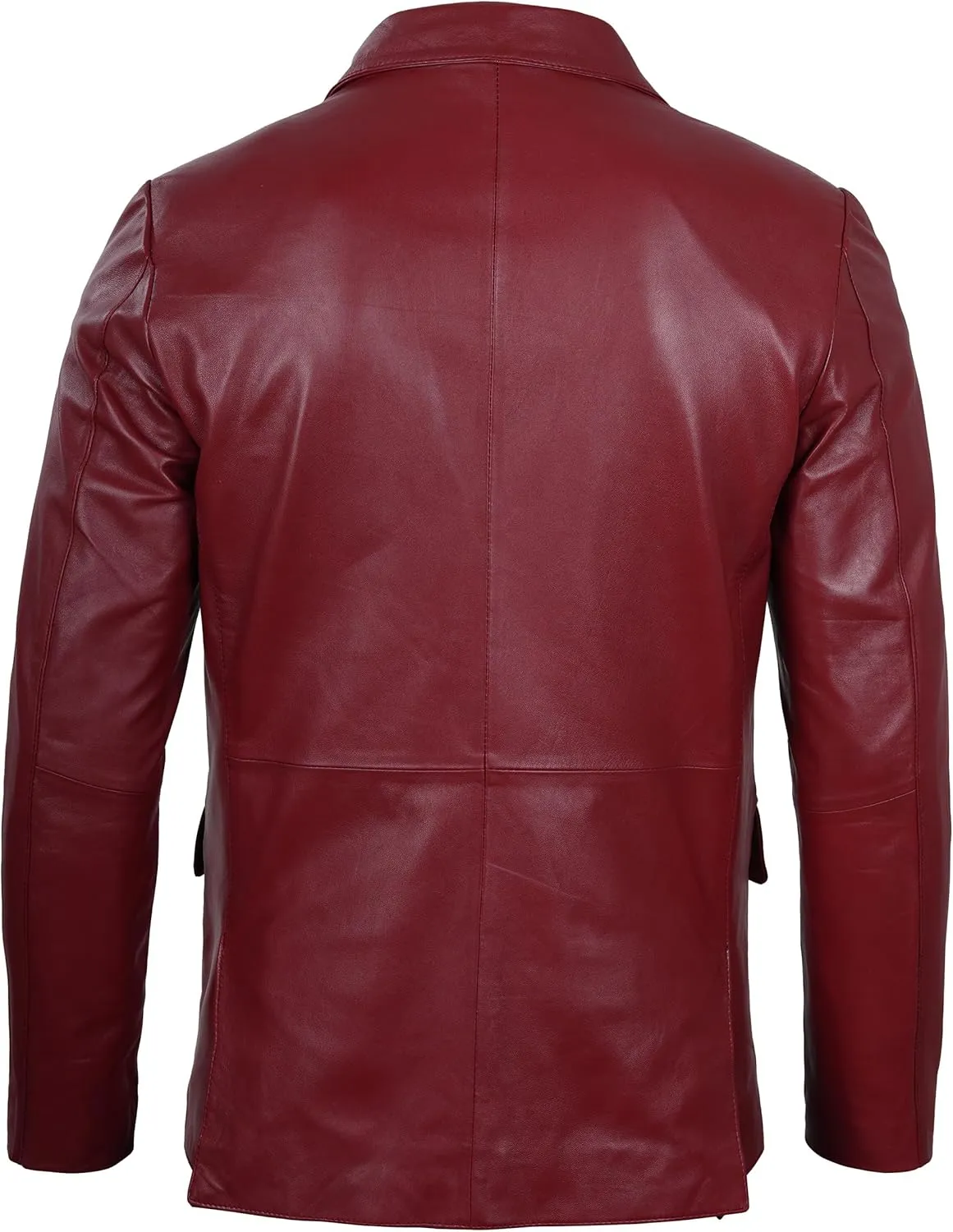fjackets Leather Blazer for Men - Black & Brown Real Lambskin Casual Men's Leather Jacket Coats