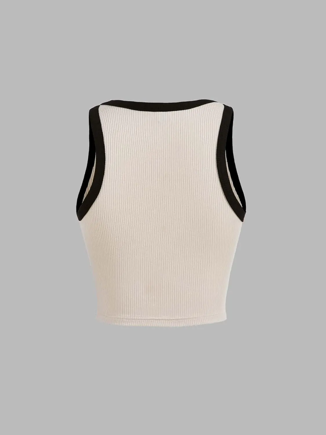 Floerns Women's Casual Sleeveless Camisole Scoop Neck Slim Fit Crop Tank Top