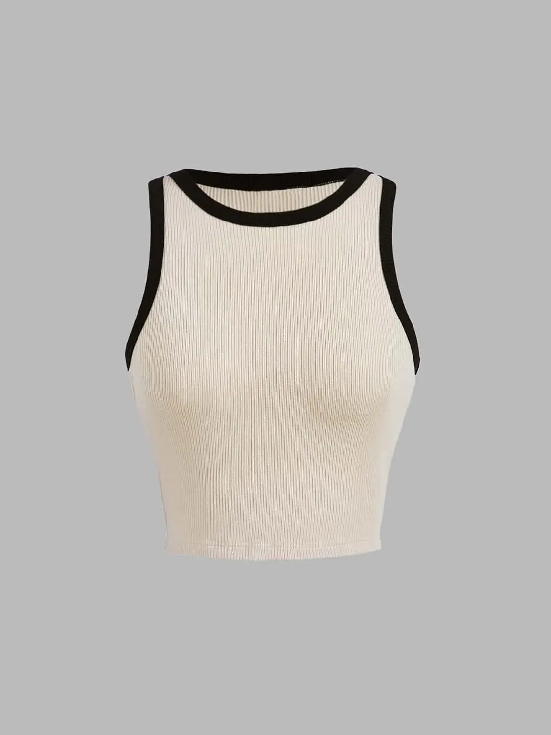 Floerns Women's Casual Sleeveless Camisole Scoop Neck Slim Fit Crop Tank Top