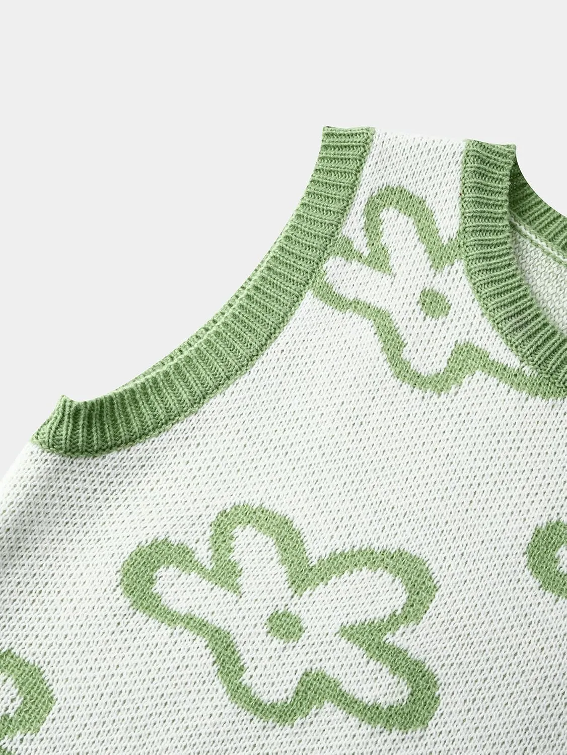 Floerns Women's Sleeveless Round Neck Argyle Pattern Sweater Vest Knit Crop Top