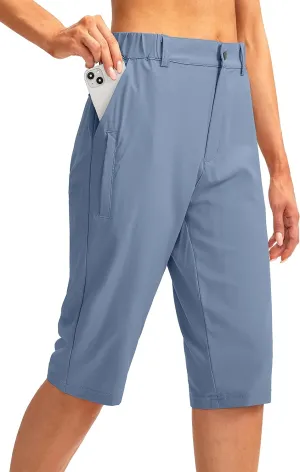 G Gradual Women's Long Hiking Cargo Shorts 13" Knee Length Lightweight Quick Dry Bermuda Shorts for Women with 5 Pockets