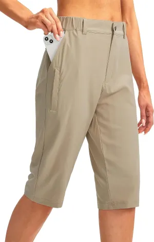 G Gradual Women's Long Hiking Cargo Shorts 13" Knee Length Lightweight Quick Dry Bermuda Shorts for Women with 5 Pockets